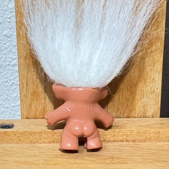 Vintage DAM THINGS Troll Doll Pencil Topper Hong Kong White Hair - Picture 2 of 7